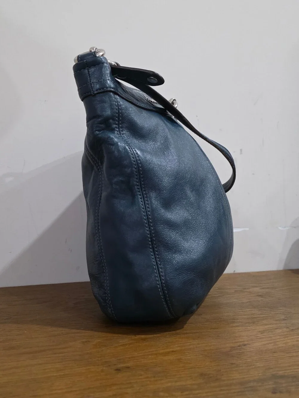 Coach Blue Navy Leather Shoulder Bag